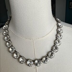 Vintage Crystal Statement Necklace - Clear Rhinestones